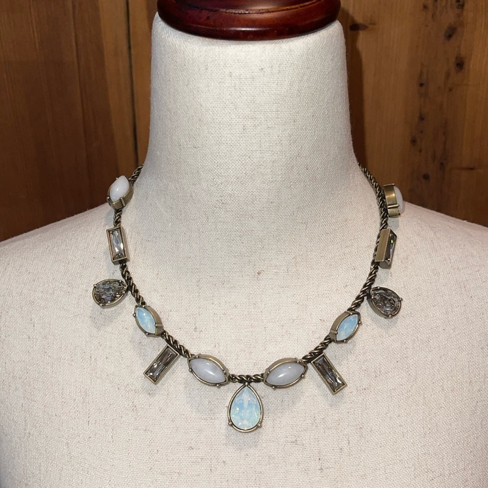 Silpada KR Necklace Natural Moonstone & Swarovski Crystals Set in Brass Necklace